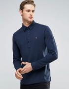 Farah Long Sleeve Polo Shirt - Navy