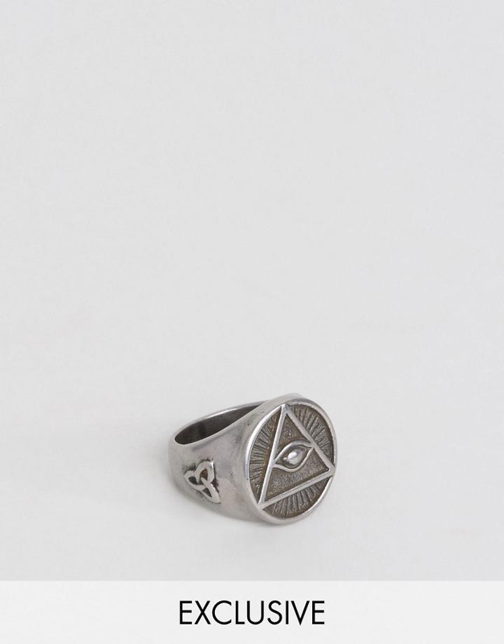 Seven London Eye Signet Ring In Silver - Silver