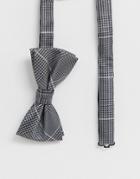 Jack & Jones Premium Bow Tie In Gray Check - Gray