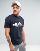 Ellesse Italia T-shirt With Large Logo - Navy