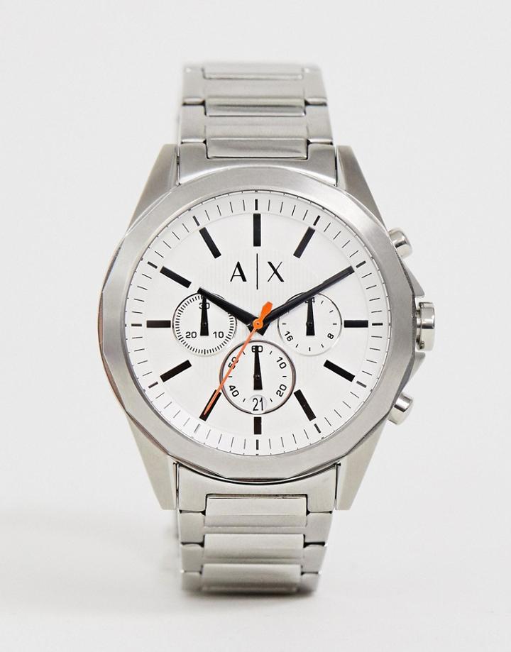 Armani Exchange Ax2624 Drexler Bracelet Chronograph Watch 44mm-silver