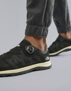 The North Face Litewave Flow Boa System No Lace Tie Sneakers In Black/white - Black