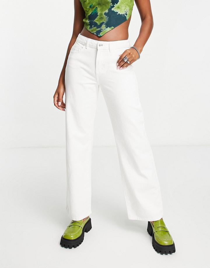 Noisy May Amanda Wide Leg Jeans In White