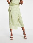 Style Cheat Satin Wrap Midi Skirt In Bright Leopard Print - Part Of A Set-pink