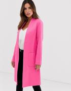 Helene Berman Edge To Edge Duster Coat In Neon Jacquared - Pink