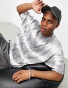 Asos Design Oversized T-shirt In Gray Tie Dye-grey