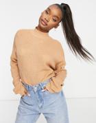 Missguided Sweater In Tan-brown