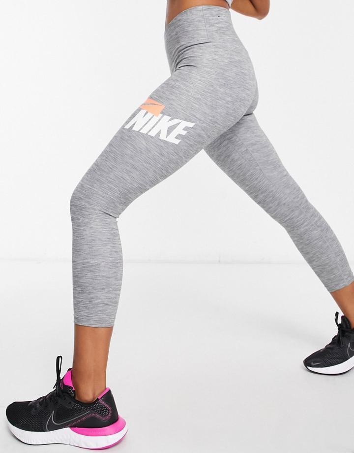 Nike Training One Sculpt Tight Cropped Leggings In Gray-grey