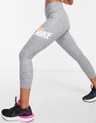 Nike Training One Sculpt Tight Cropped Leggings In Gray-grey