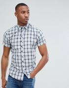 Jack & Jones Core Short Sleeve Shirt With Grid Check - Gray