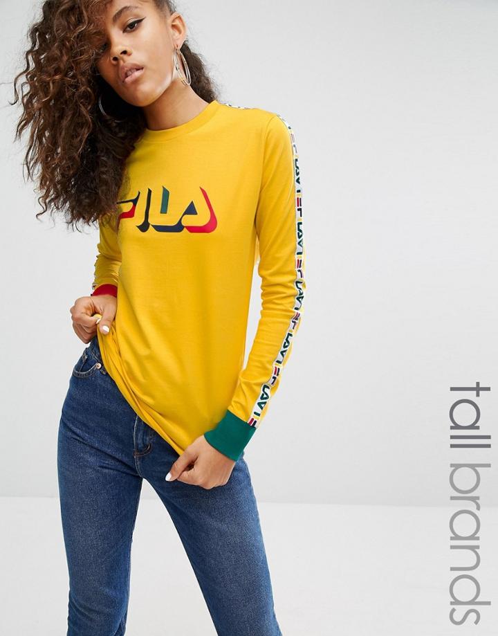 Fila Tall Motif Long Sleeve T-shirt - Yellow