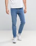 Asos Skinny Jeans In Mid Blue - Blue
