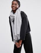 Monki Fringe Detail Scarf - Gray