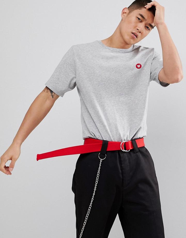 Wood Wood T-shirt With Aa Logo In Gray - Gray