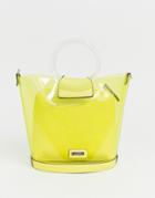 Aldo Miroang Neon Yellow Clear Tote Bag With Removable Pouch