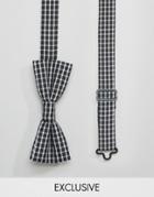 Reclaimed Vintage Check Bow Tie In Black - Black