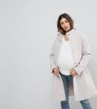 Asos Maternity Oversized Coat With Funnel Neck - Cream
