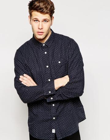 Brave Soul Reverse Stitch Shirt - Black