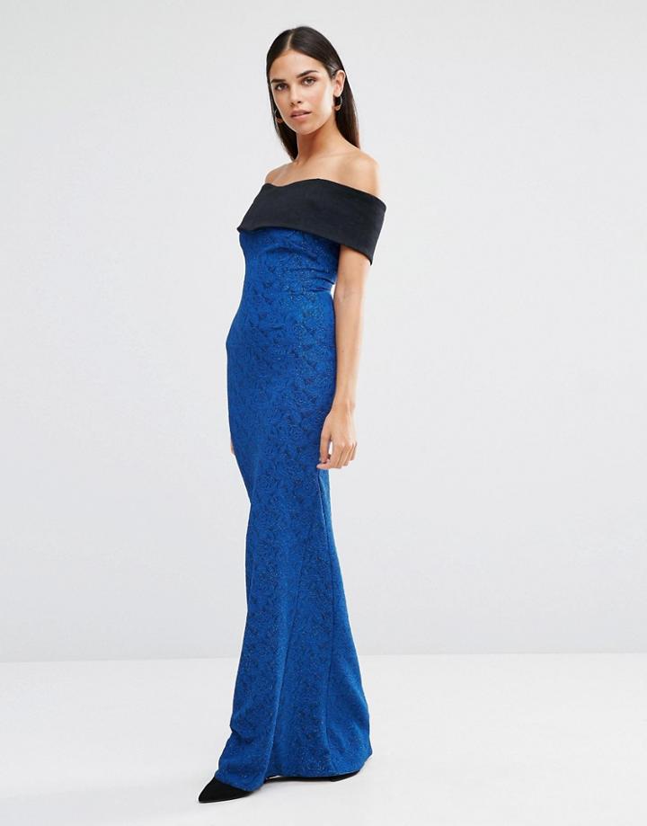 Vesper Off Shoulder Maxi Dress - Blue