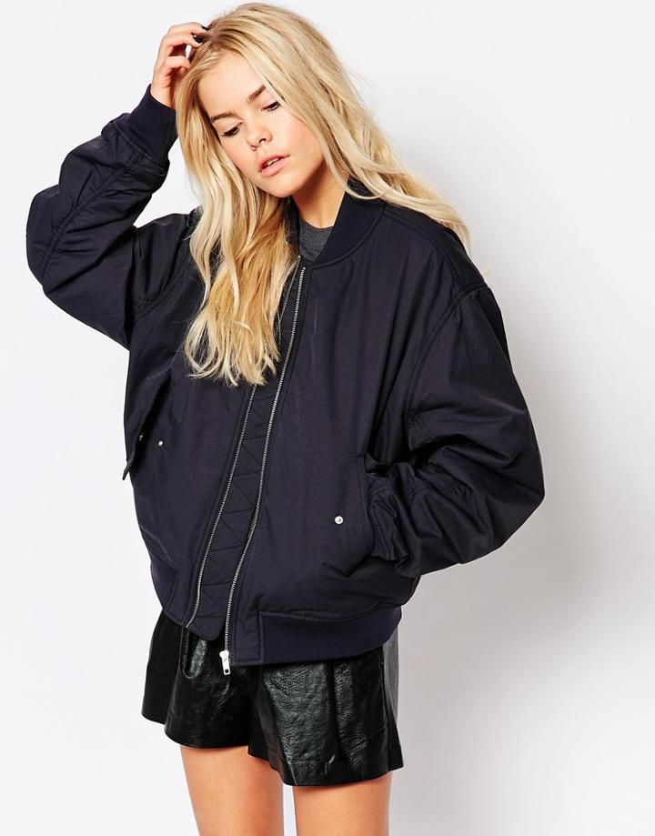 Wood Wood Anais Bomber Jacket - Navy