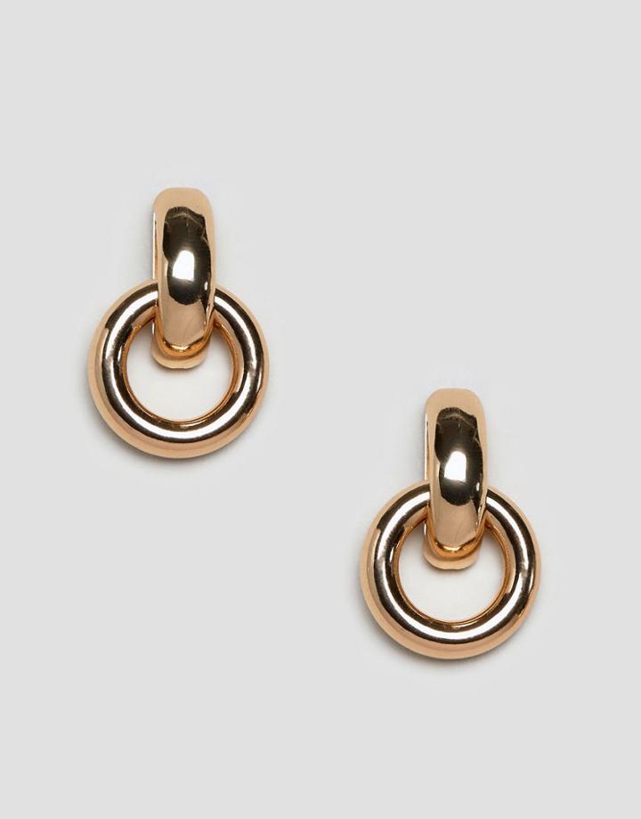 Monki Drop Hoop Gold Earring - Gold