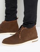 Asos Desert Boots In Brown Suede With Leather Detailing - Brown