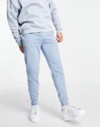 Asos Design Organic Tapered Sweatpants In Blue-blues