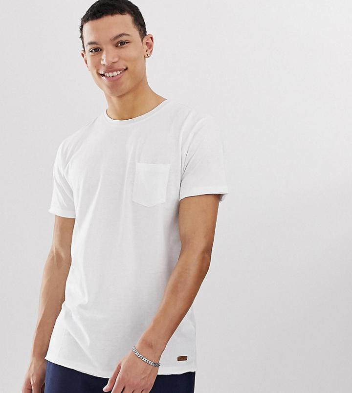 Brave Soul Tall Raw Edge T-shirt - White