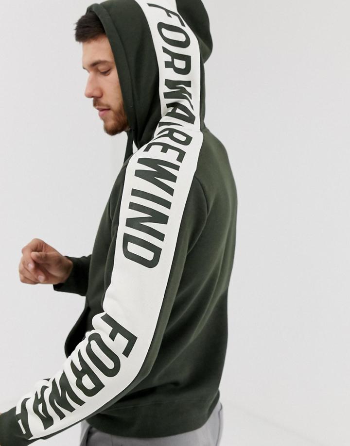 Jack & Jones Panel Taped Over Head Hoodie-green