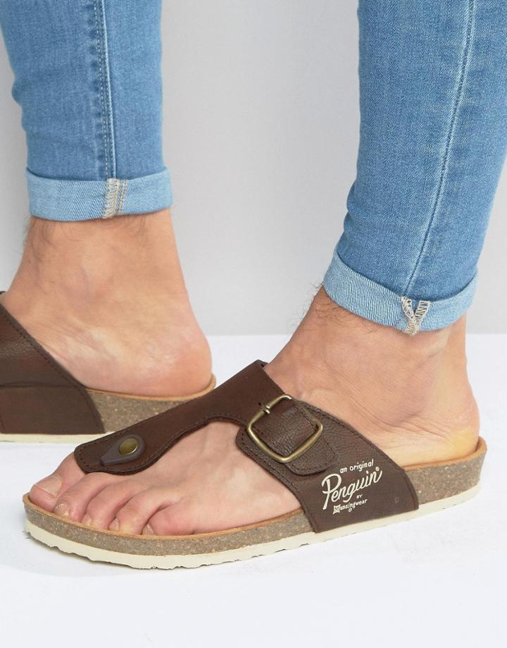 Original Penguin Buckle Sandals - Brown