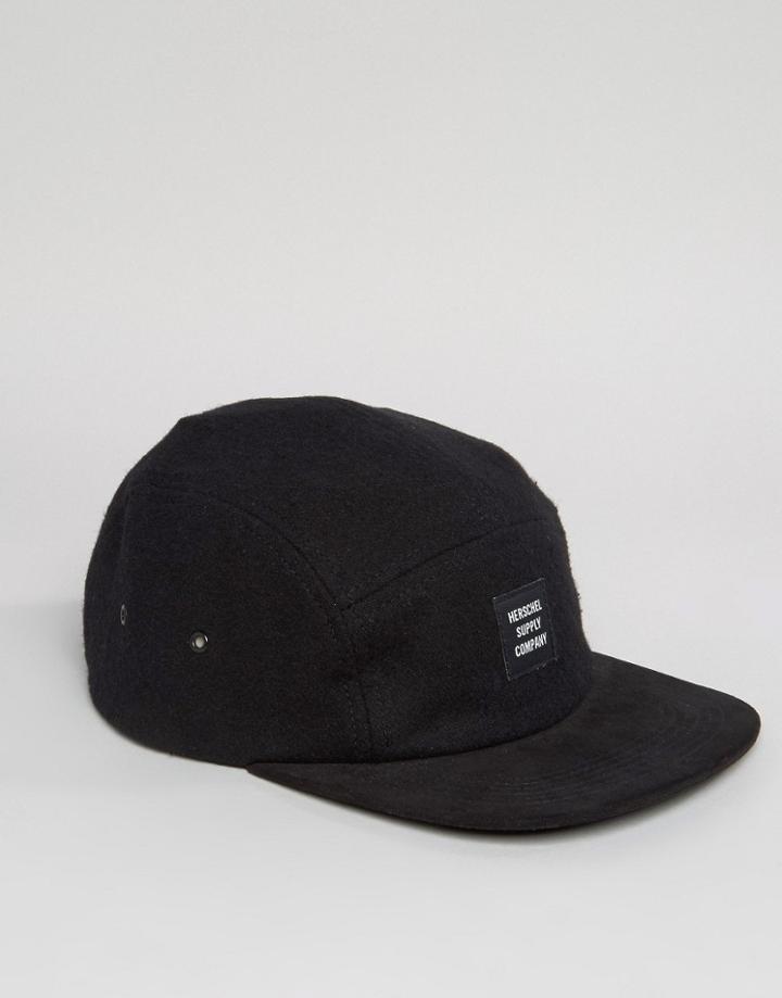 Herschel Supply Co Glendale Cap In Black Wool - Black