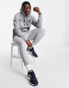 Gant Crest Embroidered Logo Hoodie In Gray Heather-grey