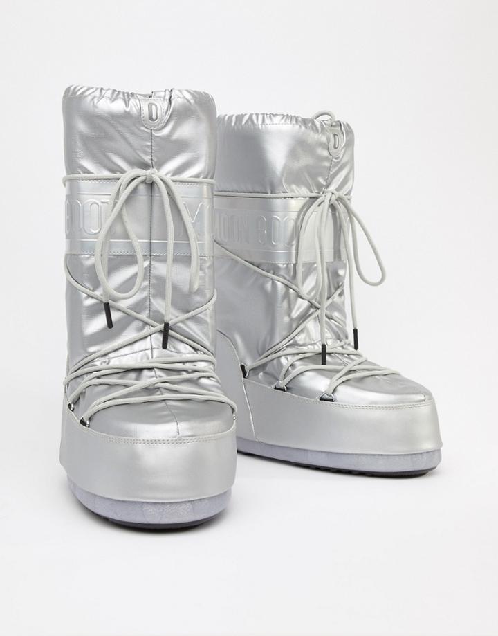 Moon Boot Classic Premuim Snow Boots In Silver - Silver