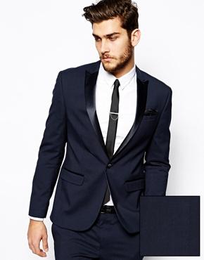 Asos Slim Fit Tuxedo Suit Jacket - Navy