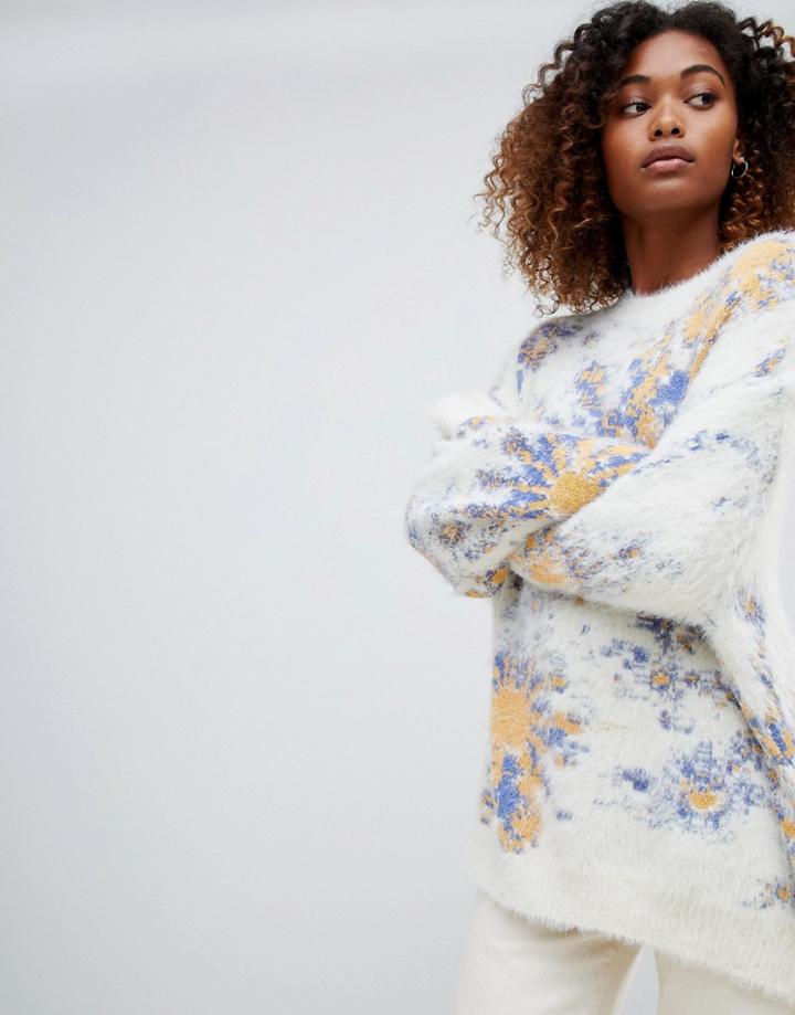 Weekday Printed Oversized Knitted Sweater - Multi