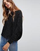 Wal G Sweater With Boat Neck - Black