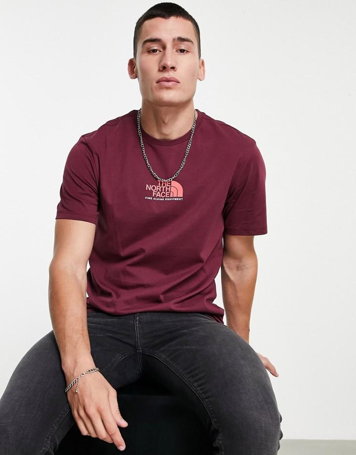The North Face Fine Apline 3 Equipment T-shirt In Burgundy-red