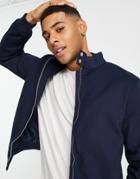 New Look Funnel Neck Harrington Jacket In Navy