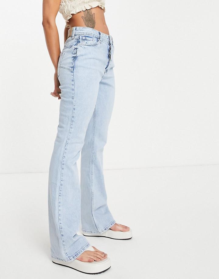 River Island Sculpt Flare Jean In Light Blue
