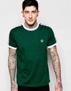 Fred Perry T-shirt With Taped Sleeves - Green