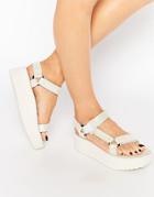Teva Flatform Universal White Iridescent Sandals - White Iridescent