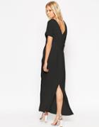 Asos Cowl Back Crepe Maxi Dress - White
