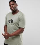 Alpha Industries Plus Logo T-shirt Regular Fit In Olive - Green