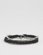 Icon Brand Chain & Woven Bracelet Pack - Silver