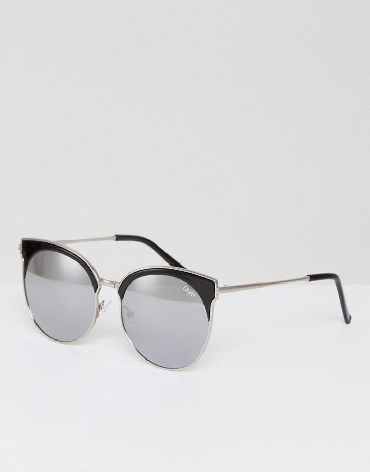 Quay Australia Mia Bella Retro Sunglasses In Black - Black
