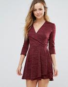 Wal G Cross Front Skater Dress - Red