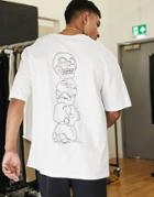 Jack & Jones Originals Oversized T-shirt With Skull Back Print In White