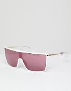 Tommy Hilfiger Visor Sunglasses In Pink - White
