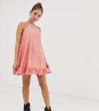 Glamorous Petite Cami Swing Dress With Full Skirt In Textured Stripe