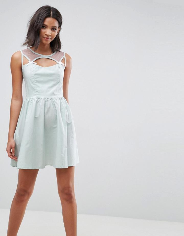 Hell Bunny Maisy Mini Skater Dress - Green